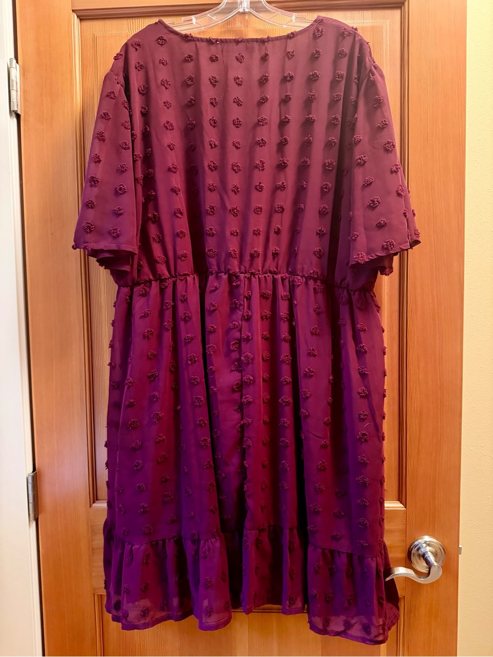 Women's Casual Swiss Dot Midi Dress with Sleeves Size 24 NWT - Picture 2 of 8